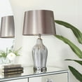 thumbnail image 3 of DecMode 25" Silver Table Lamp with Gray Linen Shade, 3 of 11