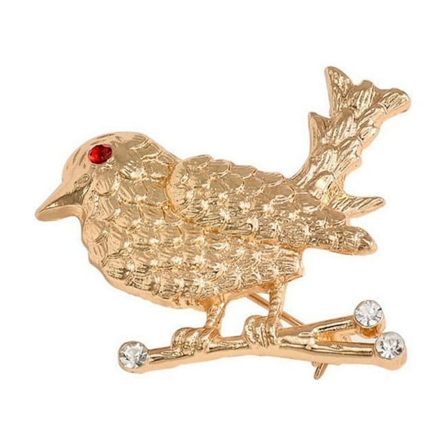 Broche De Animal De Pájaro De Cristal Vintage Regalo De Joyería Para Hombres Mujeres Niños-oro