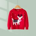 thumbnail image 4 of Zwiiyzr Toddler Baby Boy Girl Christmas Sweater Pullover Reindeer Snowman Sweatshirts Knit Tops for 2-7 Years Red, 4 of 7