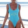 thumbnail image 2 of MKLEKYY Trajes De Baño Mujer Control Abdomen Women Fashion Letter Print Piece Swimsuit Sexy Bikini Swimwear Bathing Sleeveless Backless Swimsuit 2422, 2 of 5