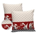 thumbnail image 2 of Outdoor Throw Pillow Cover Funny Chef Cooking Gourmet Waterproof Cushion Covers 2 Pack Abstract Floral Texture and Grid Pillow Cases Home Decoration for Patio Garden Couch Sofa, 2 of 7