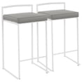 thumbnail image 6 of Set of 2 White and Gray Leather Stacker Counter Stool - 31", 6 of 6