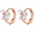 thumbnail image 6 of Solid 925 Sterling Silver CZ Bow Hoop Earrings Ribbon for Women Teens Small Bowknot Hoop Earrings Cartilage, 6 of 13