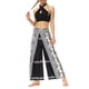 thumbnail image 3 of VISgogo Pantalones de pierna ancha de verano para mujer, pantalones sueltos sueltos de tiro medio con estampado bohemio con divisiones para yoga, playa, vacaciones VISgogo  moda, 3 of 9