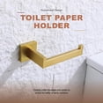 thumbnail image 2 of Toilet Paper Holder Brushed Gold, Toilet Tissue Roll Holders Dispenser and Hangers Wall Mounted for Bathroom & Kitchen, Stainless Steel Modern Square Style, 2 of 7
