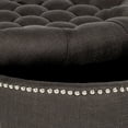 thumbnail image 4 of SAFAVIEH Vanessa Modern Glam Ottoman w/ Silver Nail Heads, Charcoal, 4 of 5