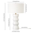 thumbnail image 5 of Evelyn&Zoe Carlin 27" Tall Ceramic Table Lamp with Fabric Shade, Matte White/White, 5 of 6