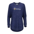 thumbnail image 2 of Women's  Navy Pitt Panthers Oversized Cuddle Raglan Tri-Blend Pullover Sweatshirt, 2 of 3