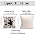 thumbnail image 4 of Halloween Throw Pillow Covers Set of 4 Witch Crow Zombies Pumpkin Spooky Decorative Halloween Theme Pillow Case Cotton Linen Vintage White Cushion Cover for Sofa Patio 16x16 Inch (White), 4 of 6
