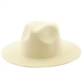 thumbnail image 5 of Solid Color Folding Thin Straw Hat Unisex Big Brim Sunscreen Jazz Hat Fashion Accessories, 5 of 7