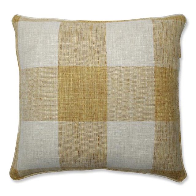 Pillow Perfect 618609 18 in. Indoor Check Please Sunshine Throw Pillow, Yellow
