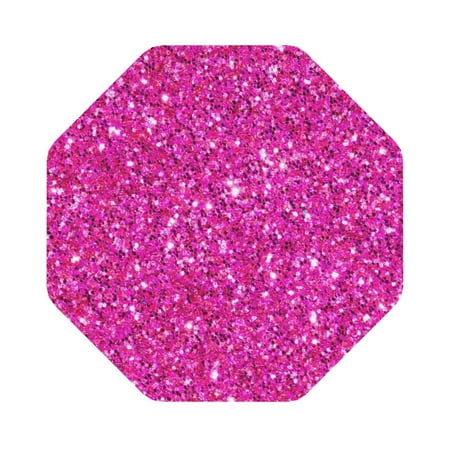 

Coaee Rose Red Glitter Print Leather Coasters Set of 6 Non-Slip Washable Cup Coasters for Home Office Bar Octagon