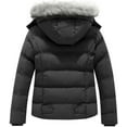 thumbnail image 4 of GGleaf Women's Winter Coat Quilted Thicken Warm Puffer Jacket with Removable Fur Hood Black XXL, 4 of 7