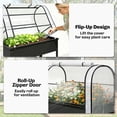 thumbnail image 5 of Outsunny Raised Garden Bed with Flip-Up Greenhouse Cover, Metal Elevated Garden Bed with Legs and Drainage Hole, Black, 5 of 9