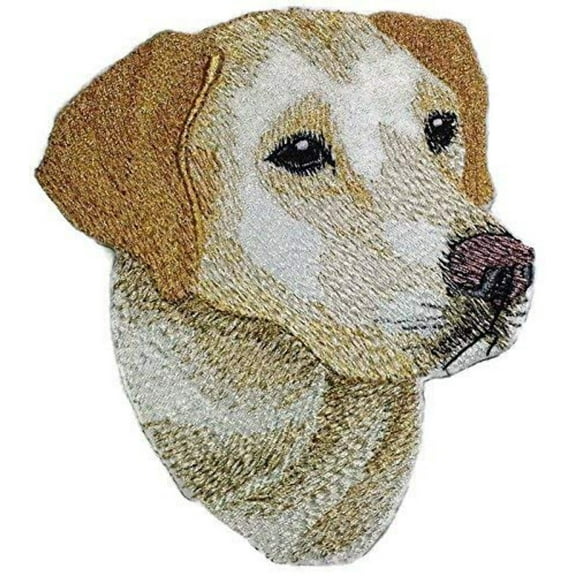 Custom Labrador Retriever Dog Face Embroidery IronOn/Sew Patch [5" x 4.5"]