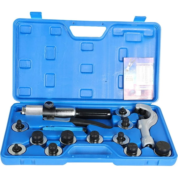 Hydraulic Tube Expander Tool HVAC Swaging Kit with Tube Cutter and 11 Tube Expander Head 3/8, 1/2, 5/8, 3/4, 7/8, 1, 1-1/8, 1-1/4, 1-3/8, 1-1/2, 1-5/8 Inch