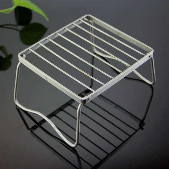 PBPBOX Plated Silver Portable Bbq Grill Stainless Steel Folding Easy to Assemble for Outdoor