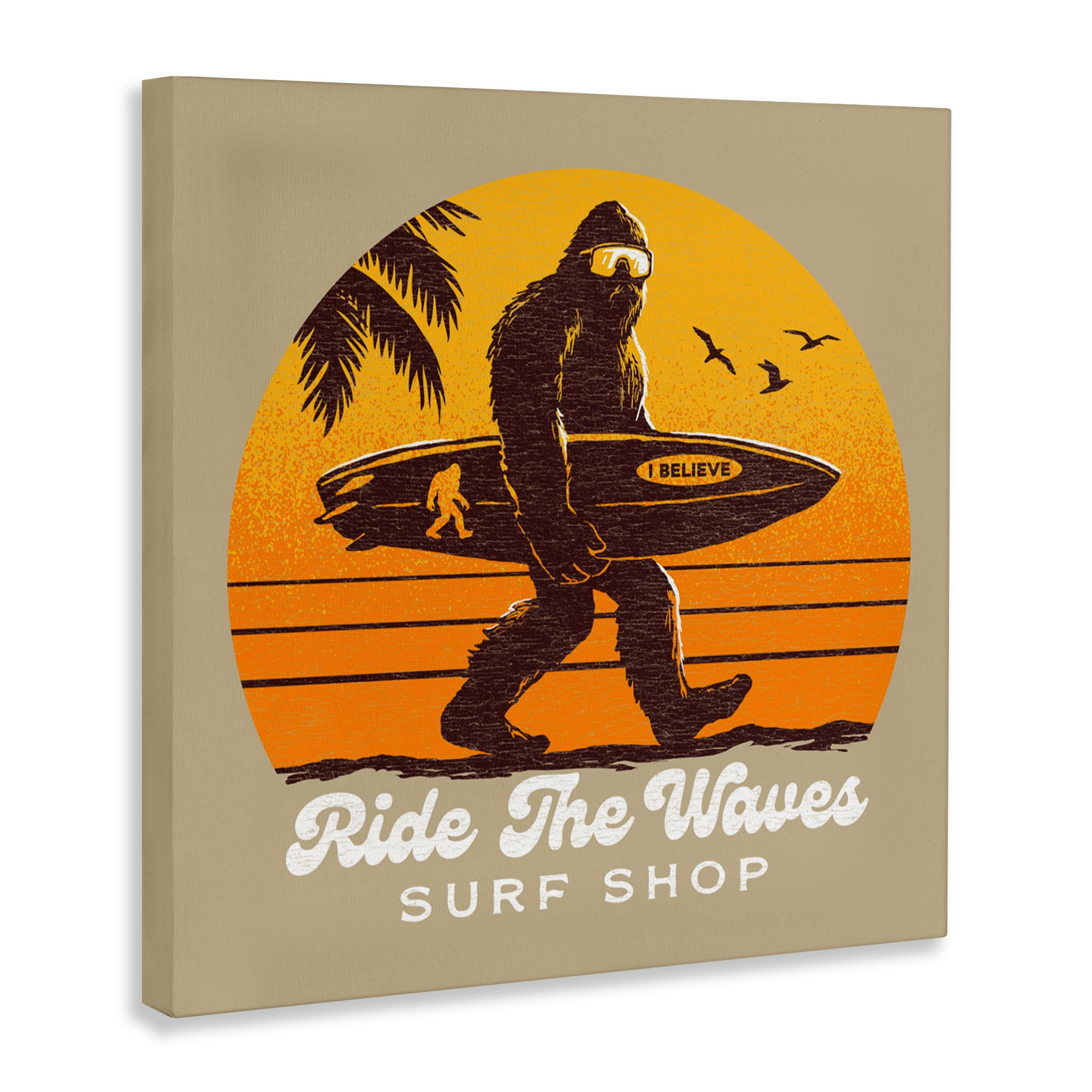 Ride The Waves Surf Shop Canvas Wall Art, design by Jedco Brands Inc.