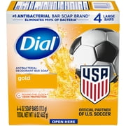Dial Gold Antibacterial Deodorant Bar Soap, Advanced Clean Deep Cleanse Bar, 4 oz, 4 Bars