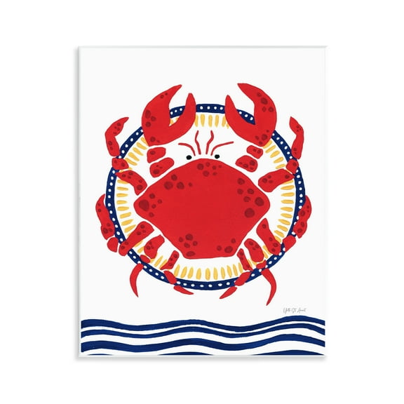 Stupell Industries Kitschy Coastal Crab Animals Painting Unframed Art Print Wall Art, 11 x 14