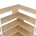 thumbnail image 4 of Resenkos 7-Tier Bookcase Home Office Bookshelf,L-Shaped Corner Bookcase with Metal Frame,Industrial Style Shelf with Open Storage,Oak Color, 4 of 8