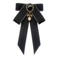 thumbnail image 5 of Segolike Bow Tie Ribbon Brooch Bowknot Shirt Tie Pre Tied Bowknot Ladies Elegant Fashion Neck Tie Necktie for Suit Shirt Gift Ceremony Black, 5 of 8