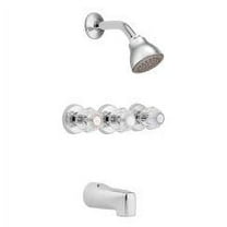 MOEN 2995EP Chateau 3-Handle 1-Spray Tub and Shower Faucet in Chrome (Valve Included)