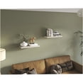 thumbnail image 2 of White Washed Floating Shelves Set of 2, 31.5 Inch Modern Wall Shelves with Hidden Brackets for Living Room, Bedroom, Bathroom Storage and Decor, 2 of 8