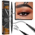 thumbnail image 1 of Lápiz líquido para cejas Hellokiss, 2 en 1, doble punta, 4 puntas de horquilla naturales, líquido para cejas, negro, 1 of 1