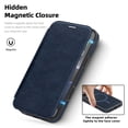 thumbnail image 4 of Allytechgroup iPhone 16 Pro Max Wallet Case Compatible with MagSafe, PU Leather Folio Card Holder RFID Blocking Shockproof Flip Cover Hidden Closure Phone Case for Apple iPhone 16 Pro Max, Blue, 4 of 8