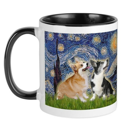 

CafePress - Starry Night / Corgi Pair Mug - Ceramic Coffee Tea Novelty Mug Cup 11 oz
