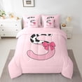 thumbnail image 2 of Erosebridal Monogrammed Letter Bedding Sets Twin Size,Cattle Print Comforter Sets with Sheets,Lightweight Reversible Bed in a Bag Twin size,Pink Bow Tie Decoration,7pcs, 2 of 6