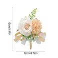 thumbnail image 3 of Xecvkr Wedding Corsage Bouquet Floral Brooch Pin for Groom Bridesmaid Bridal Party Boutonniere Artificial Rose Carnation with Greenery Decoration Multicolor 5.91x4.72 Inches, 3 of 6