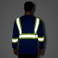 thumbnail image 5 of ProtectX 3-Pack Men's High Visibility Heavy Duty Breathable Long Sleeve Reflective Safety T-Shirts for Work Warehouse Construction, Class 2, Blue - 3X Large, 5 of 10