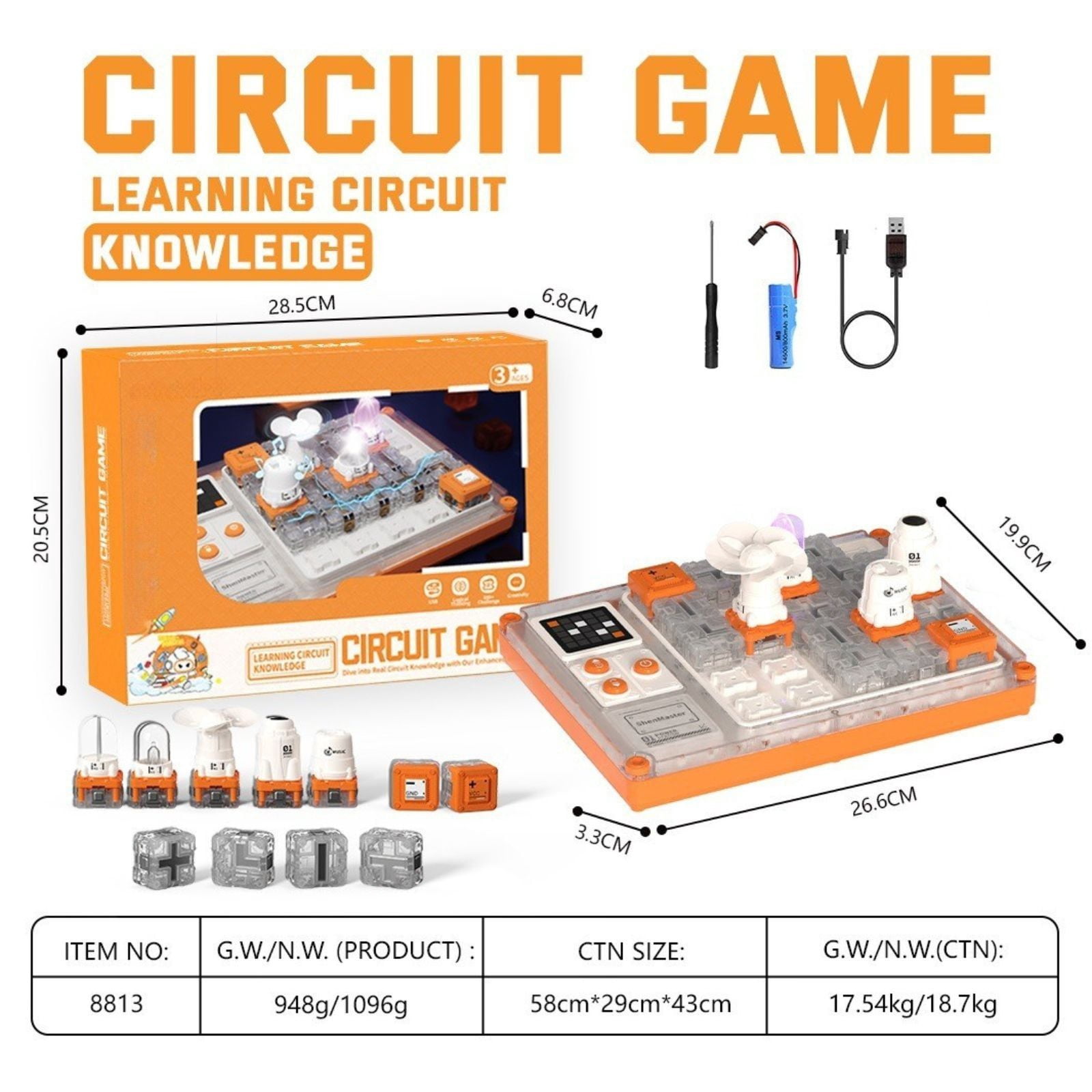 Thoson Spark, Thoson Kids Circuit Board - 500+ Challenges, Light & Sound Interactive Maze, Modular Building Learning Game