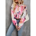 thumbnail image 2 of Abstract Print High Neck Shirt, Pink, Small, 2 of 5