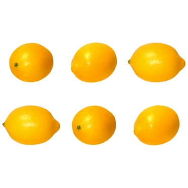 Vasefill 6-Pack Artificial Lemon Yellow Citrus Decorative Lemons Faux Fruit Fake Six Pieces Limon
