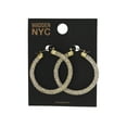 thumbnail image 2 of Madden NYC Women's Gold Pavé Hoop Earrings, 2 of 4
