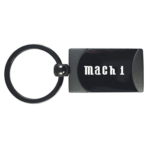 Ford Mach 1 Two-Tone Rectangular Key Chain (Gun Metal)