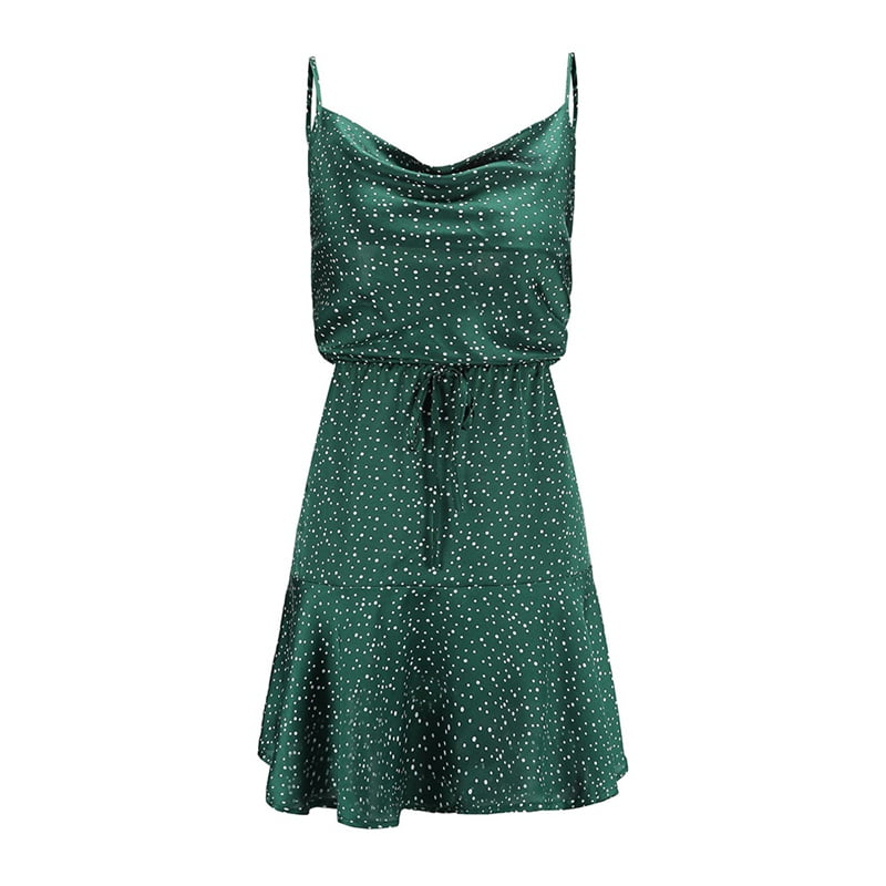 womens green polka dot dress