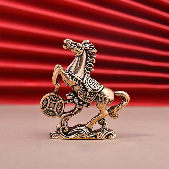 Bronze Horse Statue, Kadlawus Small Horse Statue Copper Alloy, Hand Carved Desktop Decoration, Vintage Horse Figurine, Office Desk Ornament, Decorative Horse Sculpture