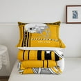 thumbnail image 4 of American Football Theme Bedding Comforter Sets Yellow Black Stripes Stars Bedding Twin, American Football City Comforter Set for Youth Teens Football Gifts for Sports Lovers (Pittsburgh), 4 of 6