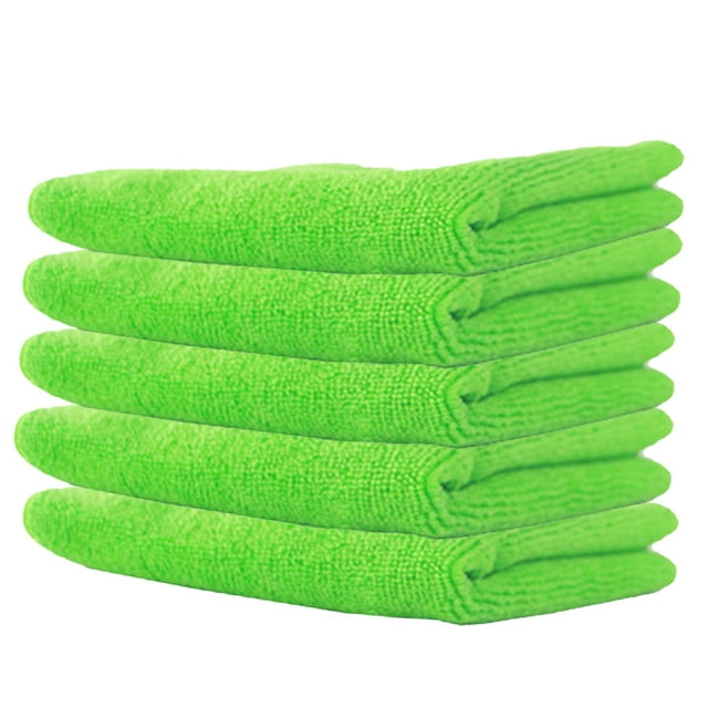 Toalla para platos de descontaminación fuerte de 5 piezas, toalla de limpieza de microfibra antiadherente para el hogar, para cocina, coche (verde)