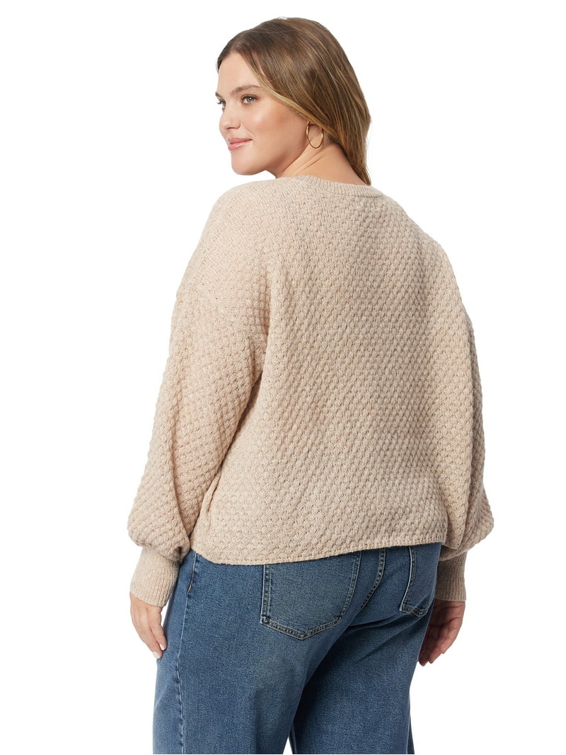 Jessica Simpson Women's Plus Size Suki Crop Pullover, XS-4X