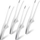 thumbnail image 1 of Pinzas para Barbacoa Pinzas para Parrilla Autoportantes Utensilios de Cocina Antideslizantes Pinzas de Acero Inoxidable para Servir Alimentos, Ensaladas, Camping, Barbacoa, Buffet, Horno con Soporte (Plata, 4 Piezas) JM, 1 of 5
