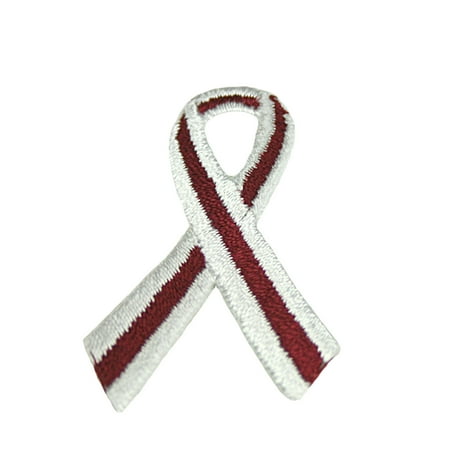 Lily Cancer Awareness Ribbon Self Adhesive Iron On Applique Sticker