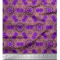 thumbnail image 1 of Soimoi Purple Rayon Fabric Buds & Tiny Leaves Printed Craft Fabric by the Yard 56 Inch Wide, 1 of 3