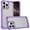 Light Purple, variant on For iPhone 16 Pro 6.3 inch Ultimate CaseX Transparent Hybrid Case with Metal Buttons And Camera Edges - Black