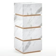 thumbnail image 4 of BarberPub Night Stands with Drawers for Bedroom, 4 Chest of Drawers Storage Cabinet Organizer for Living Room Barber Salon, Marble Pattened, White, 4 of 10