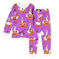 thumbnail image 4 of Weebloom Halloween Kids Girls' Pajama Sets Cute Pumpkin Boys Pajama Set Long Sleeve Sleepwear Nightwear Pjs Loungewear Purple 8Y, 4 of 4